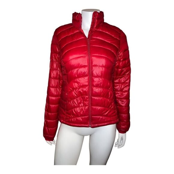 Old Navy Women's Red Puffer Jacket Medium EUC - Picture 1 of 7